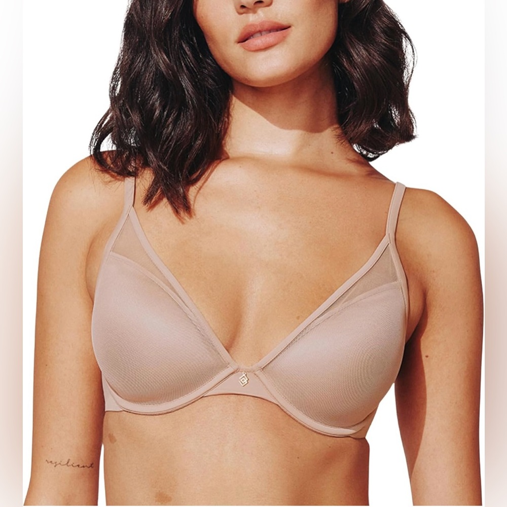 ThirdLove Push Up Plunge Bra for Women, Comfortable and Supportive Taupe 36C 1/2